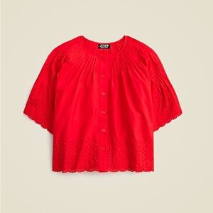J Crew Jolie top in eyelet cotton poplin